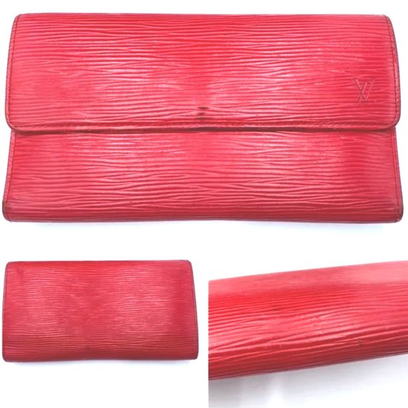 Auc Louis Vuitton Epi Leather International Wallet in Red - Picture 1 of 7